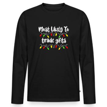 Most likely Christmas gifts Christmas - Men's Premium Organic Long Sleeve Shirt - black - Front - Nico (187cm)