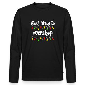 Most likely Christmas berscht Famil - Men's Premium Organic Long Sleeve Shirt - black - Front - Nico (187cm)