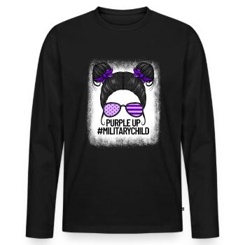 Lila up #militarychild M dchen Milit r Kindlila up - T-shirt manches longues Premium bio Homme - noir - Devant - Nico (187cm)