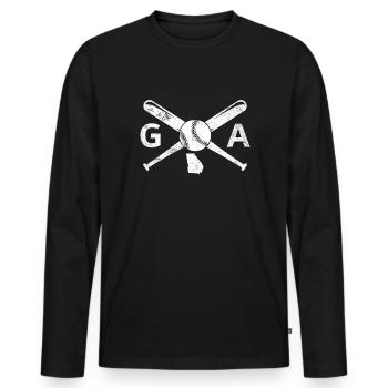Georgia Baseball Love GA Baseball Georgia Baseball - Männer Premium Bio Langarmshirt - Schwarz - Vorne - Nico (187cm)