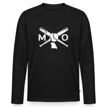 Missouri Baseball Liebe Baseball Missouri - Männer Premium Bio Langarmshirt - Schwarz - Vorne - Nico (187cm)