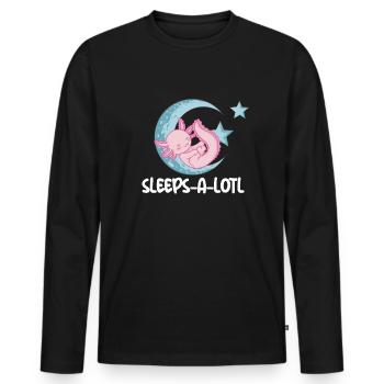 Schl�ft-a-lotl schlafende axolotl kinder axolotlLi - Männer Premium Bio Langarmshirt - Schwarz - Vorne - Nico (187cm)
