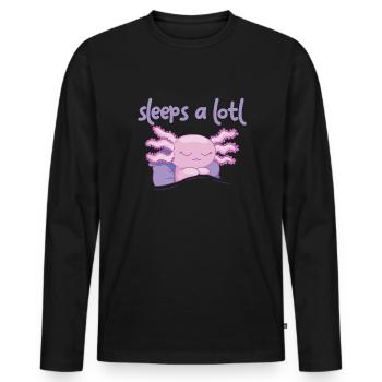 Schl�ft-a-lotl schlafende axolotl kinder axolotlLi - Männer Premium Bio Langarmshirt - Schwarz - Vorne - Nico (187cm)