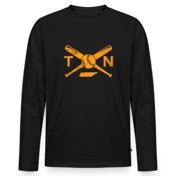 Tennessee Baseball Liebe TN Baseball Tennessee - Männer Premium Bio Langarmshirt - Schwarz - Vorne - Nico (187cm)
