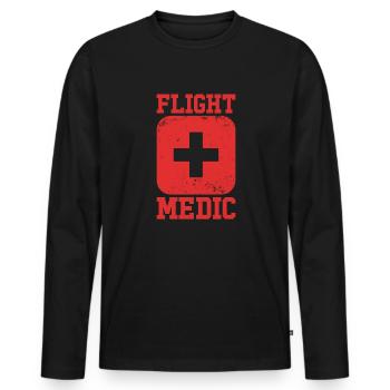 Flug Medic Not ERSTE APHEPPPPPER EMTEMT -Hemd - Männer Premium Bio Langarmshirt - Schwarz - Vorne - Nico (187cm)