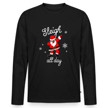 Schlitten den ganzen Tag tupfen Sie den ganzen Tag - Männer Premium Bio Langarmshirt - Schwarz - Vorne - Nico (187cm)