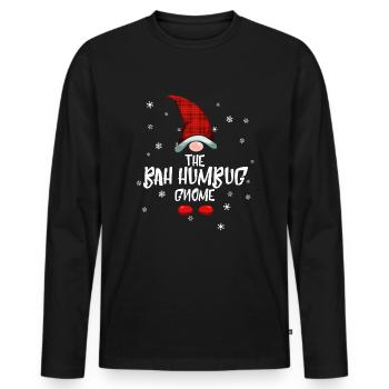 Bah Humbug Gnome Matching Family Christmas - Männer Premium Bio Langarmshirt - Schwarz - Vorne - Nico (187cm)