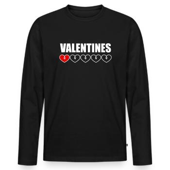 Valentines 1 Herzbewertung Anti -ValentinstagAnti- - Männer Premium Bio Langarmshirt - Schwarz - Vorne - Nico (187cm)