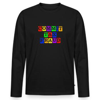 Steuerbetrug Steuerbetrug steuerbetrug begehen - Männer Premium Bio Langarmshirt - Schwarz - Vorne - Nico (187cm)