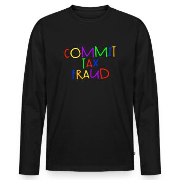 Steuerbetrug Steuerbetrug steuerbetrug begehen - Männer Premium Bio Langarmshirt - Schwarz - Vorne - Nico (187cm)