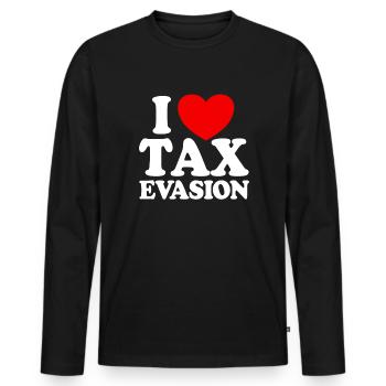 Ich liebe Steuerhinterziehungsteuerbetrug Steuerhi - Männer Premium Bio Langarmshirt - Schwarz - Vorne - Nico (187cm)