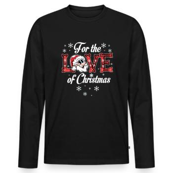 F�r die Liebe zum Weihnachtsfest Weihnachtsfest We - Männer Premium Bio Langarmshirt - Schwarz - Vorne - Nico (187cm)