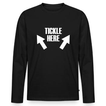 Sie sind kitzlige Achselh�hlen sind kitzliger Kitz - Männer Premium Bio Langarmshirt - Schwarz - Vorne - Nico (187cm)