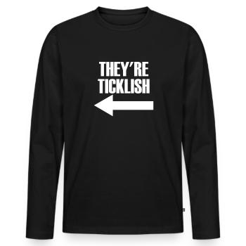 Sie sind kitzlige Pfeil mit Tickle Fight �brig - Männer Premium Bio Langarmshirt - Schwarz - Vorne - Nico (187cm)