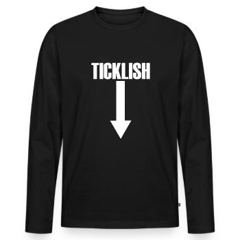 Kitzliger Pfeil down unangemessener Humor M�nner - Männer Premium Bio Langarmshirt - Schwarz - Vorne - Nico (187cm)