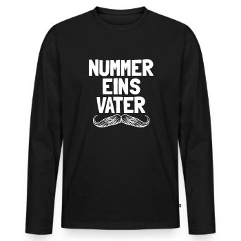Nummer Einins Vater Vater Vaters Nummer 1 Dad Vate - Männer Premium Bio Langarmshirt - Schwarz - Vorne - Nico (187cm)