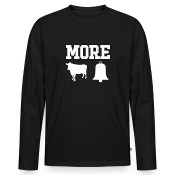 Mehr Kuhglocke lustiger mehr Kuhbell - Männer Premium Bio Langarmshirt - Schwarz - Vorne - Nico (187cm)