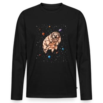 Tarderrade im Weltraumwasser tragen harte Targrade - Männer Premium Bio Langarmshirt - Schwarz - Vorne - Nico (187cm)