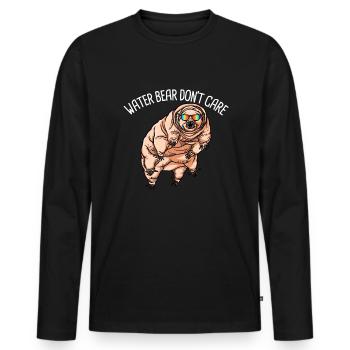 Wasserb�r k�mmert sich nicht um Kinder als Tarderh - Männer Premium Bio Langarmshirt - Schwarz - Vorne - Nico (187cm)