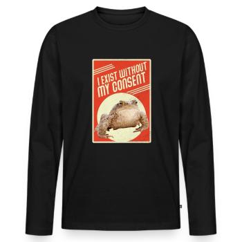 Ich existiere ohne meine Zustimmung - Männer Premium Bio Langarmshirt - Schwarz - Vorne - Nico (187cm)