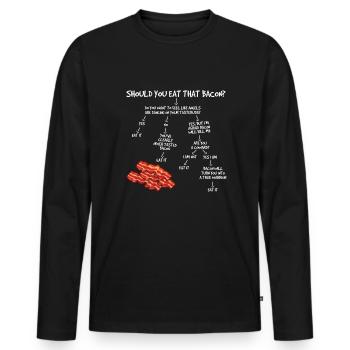Sollten Sie diesen speck lustigen Speckliebhaberge - Männer Premium Bio Langarmshirt - Schwarz - Vorne - Nico (187cm)