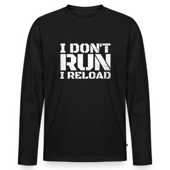 Ich renne nicht, ich lade die 2. �nderung von Waff - Männer Premium Bio Langarmshirt - Schwarz - Vorne - Nico (187cm)