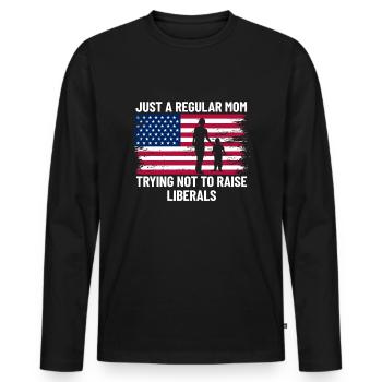 Nur eine normale Mutter, die versucht, Liberale ni - Männer Premium Bio Langarmshirt - Schwarz - Vorne - Nico (187cm)