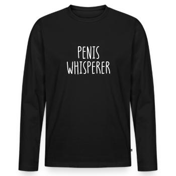 Penis fl�sterer lustige Erwachsene schwule M�nnerB - Männer Premium Bio Langarmshirt - Schwarz - Vorne - Nico (187cm)