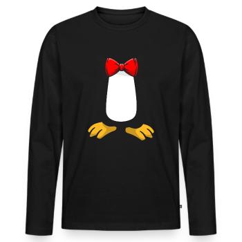 Penguin Kost�m Smoking Funny Halloween Penguin - Männer Premium Bio Langarmshirt - Schwarz - Vorne - Nico (187cm)