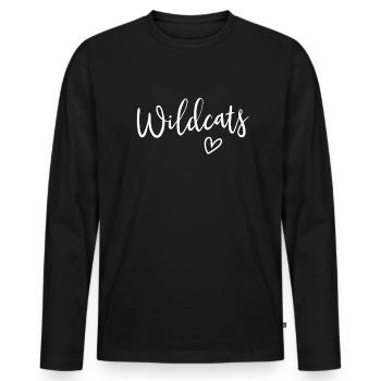 Wildcats High School Maskottchen Sportteam Frauen - Männer Premium Bio Langarmshirt - Schwarz - Vorne - Nico (187cm)