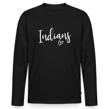 Indianer High School Indianer Sportteam FrauenDame - Männer Premium Bio Langarmshirt - Schwarz - Vorne - Nico (187cm)