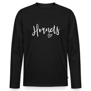Hornets High School Hornets Sportteam FrauenHornet - Männer Premium Bio Langarmshirt - Schwarz - Vorne - Nico (187cm)