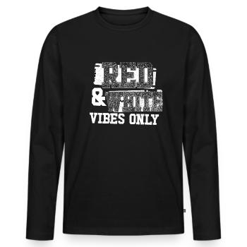 Rote und wei�e Stimmung nur Sportmannschaft M�nner - Männer Premium Bio Langarmshirt - Schwarz - Vorne - Nico (187cm)