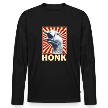 Honk Funny Gans Game Animal Meme Gans - Männer Premium Bio Langarmshirt - Schwarz - Vorne - Nico (187cm)