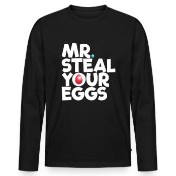 Mr Steal Your Eggs Kinder Ostersonntag lustig Oste - Männer Premium Bio Langarmshirt - Schwarz - Vorne - Nico (187cm)