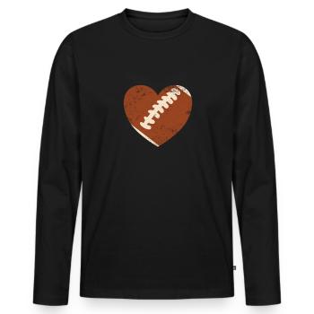 Fu�ball Herz Valentinstag f�r Jungen Fu�ball - Männer Premium Bio Langarmshirt - Schwarz - Vorne - Nico (187cm)