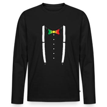 Juneteenth Bie - Männer Premium Bio Langarmshirt - Schwarz - Vorne - Nico (187cm)