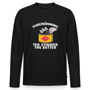 Surestroming stinkender das bessere schwedische Es - Männer Premium Bio Langarmshirt - Schwarz - Vorne - Nico (187cm)