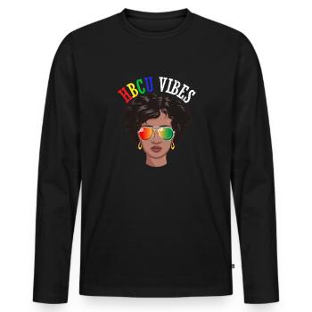 HBCU Vibes Black Girl Historical Black College - Männer Premium Bio Langarmshirt - Schwarz - Vorne - Nico (187cm)