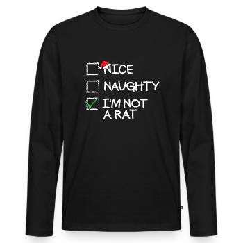 �ne ungezogene Ich bin keine ratte lustige Weih - Männer Premium Bio Langarmshirt - Schwarz - Vorne - Nico (187cm)