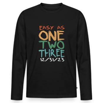 Einfach wie ein zwei drei 123 Happy 123s Day 123Sd - Männer Premium Bio Langarmshirt - Schwarz - Vorne - Nico (187cm)
