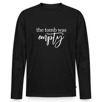 Das Grab war leer Ostern Jesus Grab war leer - Männer Premium Bio Langarmshirt - Schwarz - Vorne - Nico (187cm)