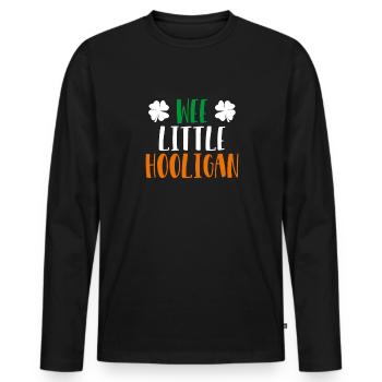 Kinder St. Patricks Day Irish Wee Little Hooligans - Männer Premium Bio Langarmshirt - Schwarz - Vorne - Nico (187cm)
