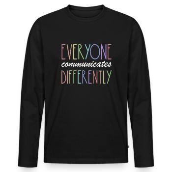 Jeder kommuniziert ein unterschiedliches Autismusb - Männer Premium Bio Langarmshirt - Schwarz - Vorne - Nico (187cm)