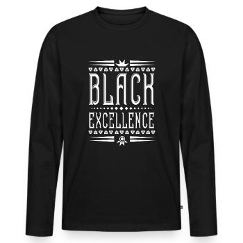 Black Excellence HBCU Abschluss Black Exzellenz - Männer Premium Bio Langarmshirt - Schwarz - Vorne - Nico (187cm)