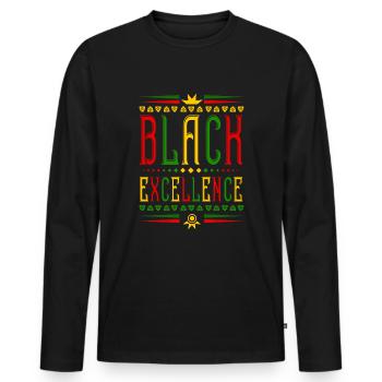Black Excellence HBCU Abschluss Black Exzellenz - Männer Premium Bio Langarmshirt - Schwarz - Vorne - Nico (187cm)