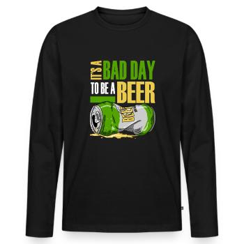 Es ist ein schlechter Tag, ein Bier lustiger Biert - Männer Premium Bio Langarmshirt - Schwarz - Vorne - Nico (187cm)