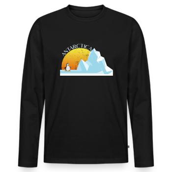 Antarktis Sonnenuntergang war dort Antarktis Urlau - Männer Premium Bio Langarmshirt - Schwarz - Vorne - Nico (187cm)