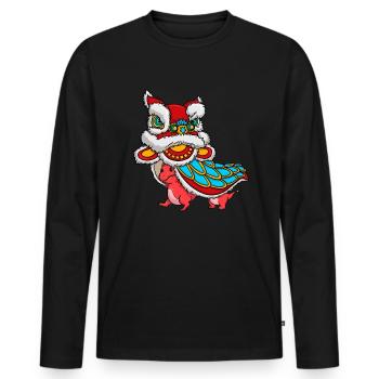 Chinesisches Neujahr des Drachen 2024 Jahre Drache - Männer Premium Bio Langarmshirt - Schwarz - Vorne - Nico (187cm)