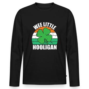 Kinder St. Patricks Day Irish Wee Little Hooligans - Männer Premium Bio Langarmshirt - Schwarz - Vorne - Nico (187cm)